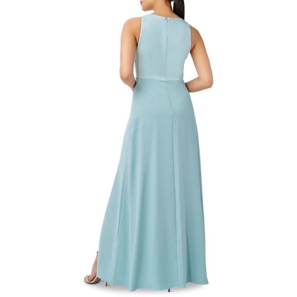 Adrianna Papell Womens Blue Halter Ruffled Formal Evening Dress Gown NWT… - Picture 5 of 14